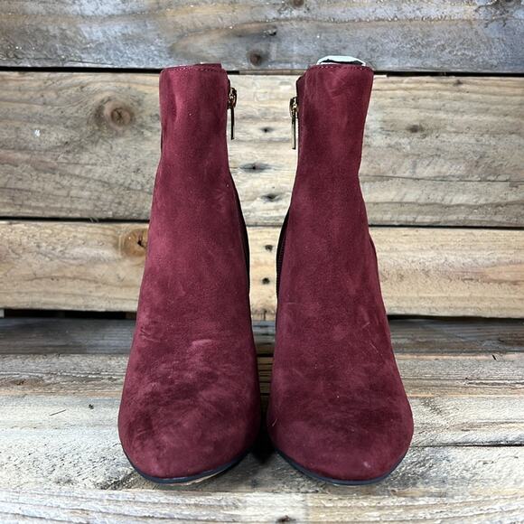 Vince Camuto Enverna Heeled Bootie - Burgundy Suede - 6 - New without box - Picture 2 of 8